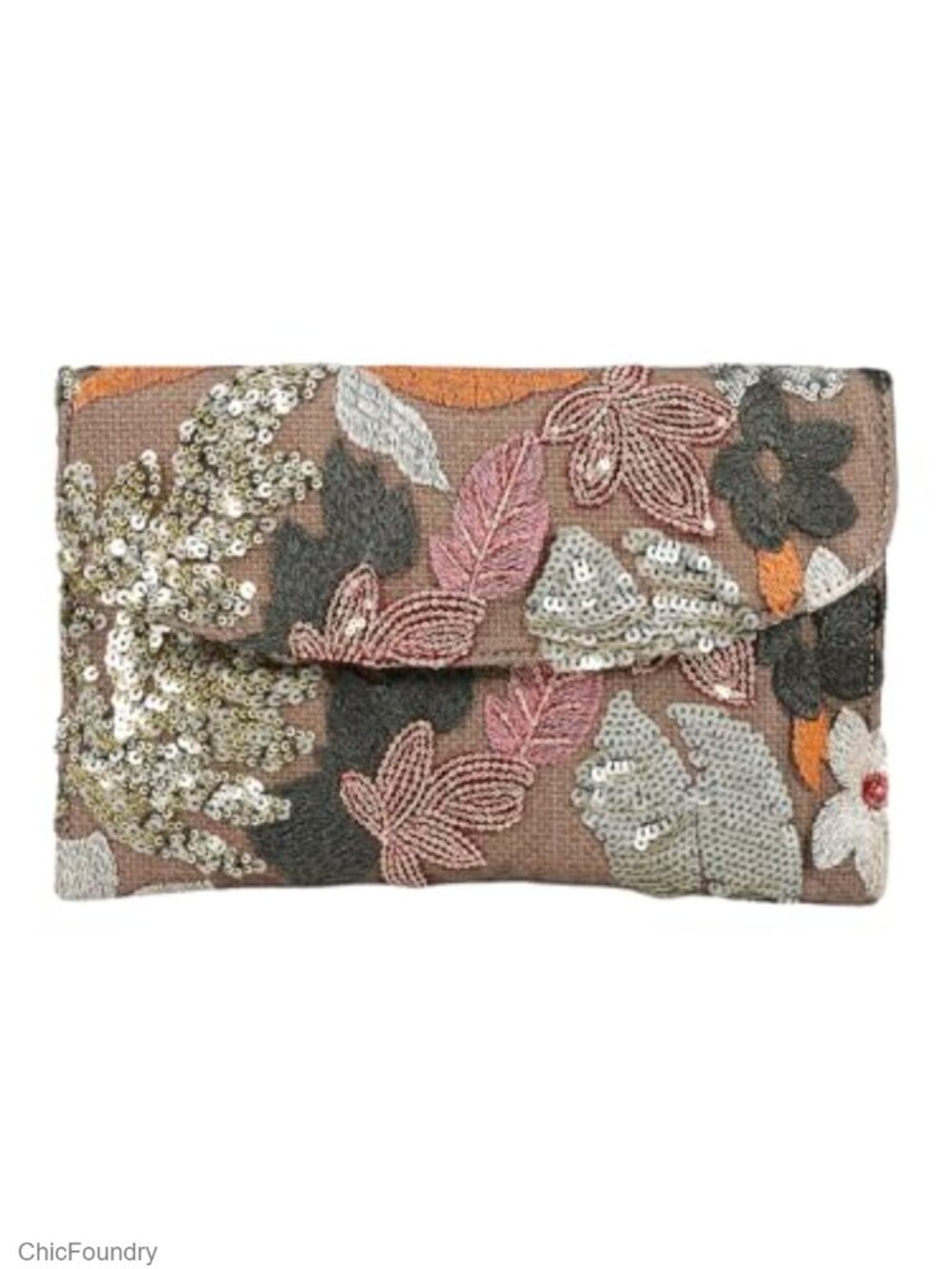 Verdusa Floral Beaded Sequin Evening Clutch Purse Handbag